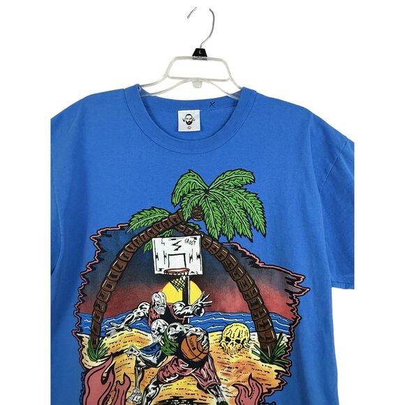 Warren Lotas x Eric Emanuel Shirt Mens Large Miami Pickup Basketball League Blue - Picture 12 of 13